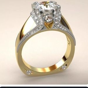 Solitaire Sapphire Ring on 18 kg band engagement sz6